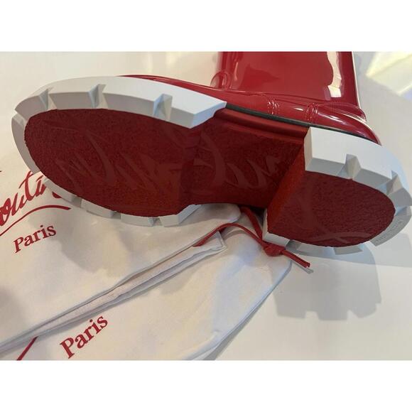 $555 NEW Christian Louboutin Girl's Pluie Rain Boots Red Size 33 US 1.5 - Picture 6 of 13